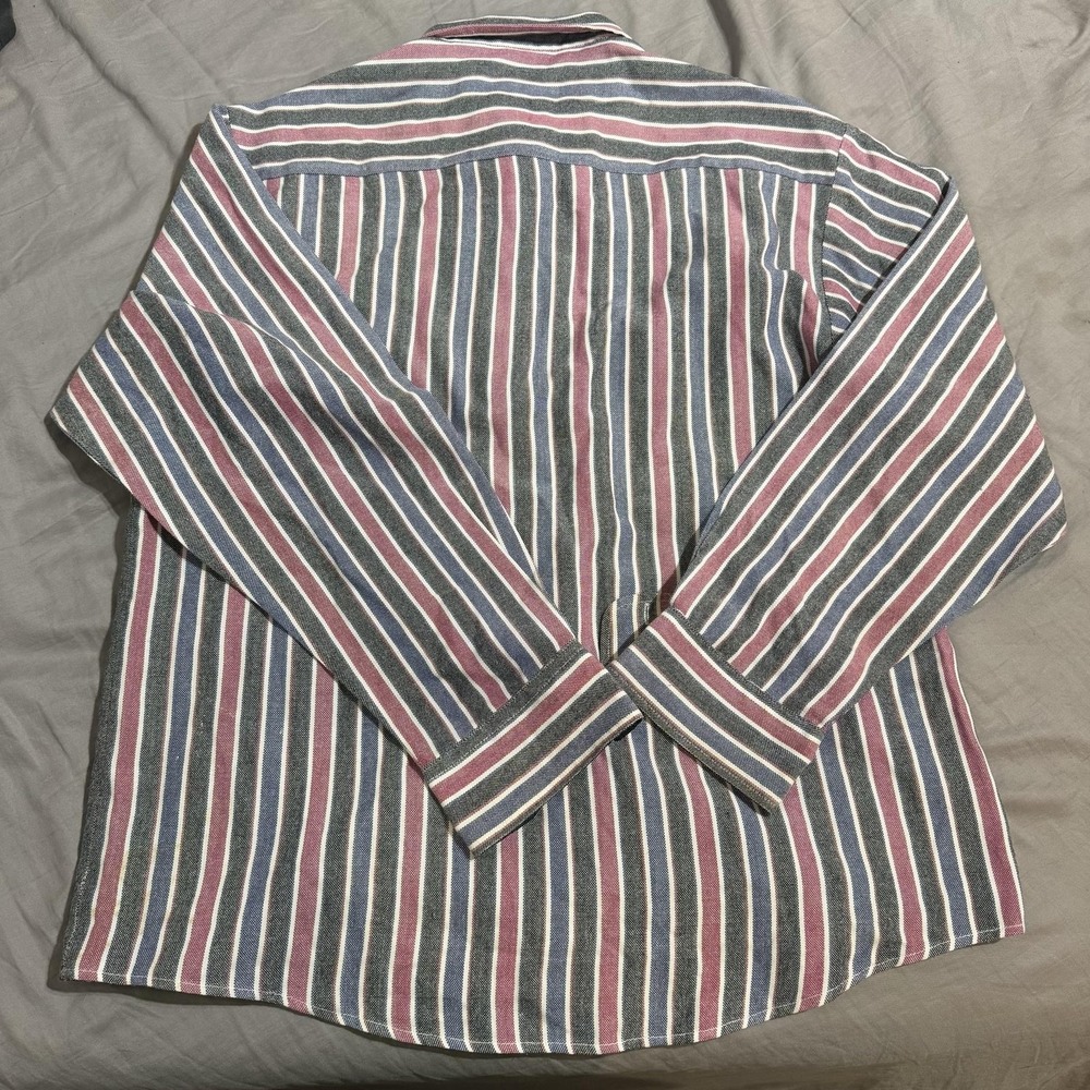 Current Editions Button Up Shirt Mens XL Multicolor Stripe Acrylic Pockets